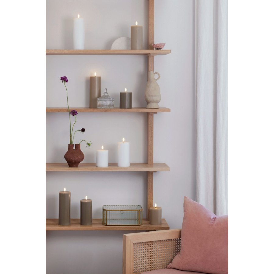 Moods & More Stumpenkerze LED 7,4xH20 cm, Classic White