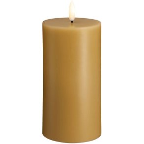 Moods & More Bloklys LED 7,4xH15 cm, Honey Mustard