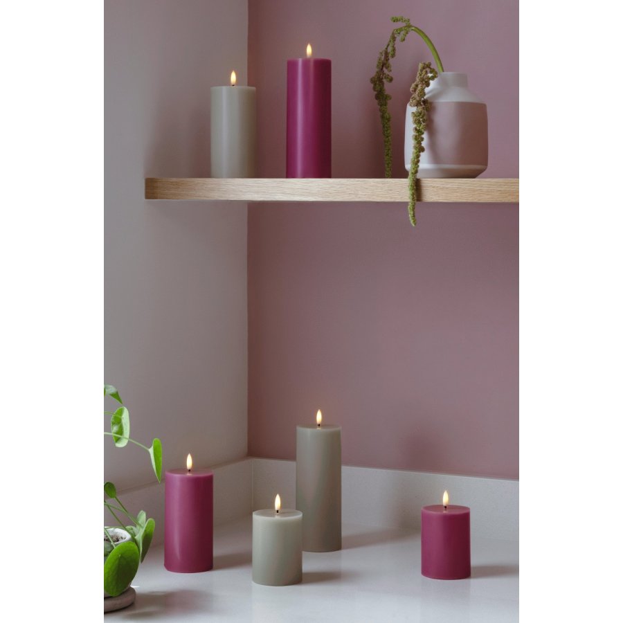 Moods & More Stumpenkerze LED 7,4xH15 cm, Vintage Rose