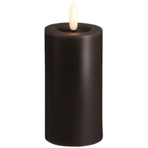 Moods & More Bloklys m. Smelteeffekt LED 4,9xH10 cm, Charcoal