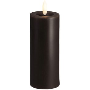 Moods & More Bloklys m. Smelteeffekt LED 4,9xH12,5 cm, Charcoal