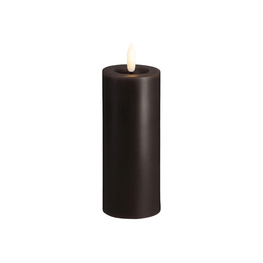 Moods & More Stumpenkerze mit Schmelzeffekt LED 4,9xH12,5 cm, Charcoal