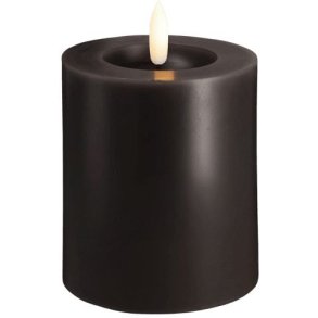 Moods & More Bloklys m. Smelteeffekt LED 7,4xH10 cm, Charcoal