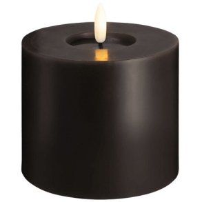 Moods & More Bloklys m. Smelteeffekt LED 9,9xH10 cm, Charcoal