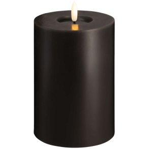 Moods & More Bloklys m. Smelteeffekt LED 9,9xH15 cm, Charcoal