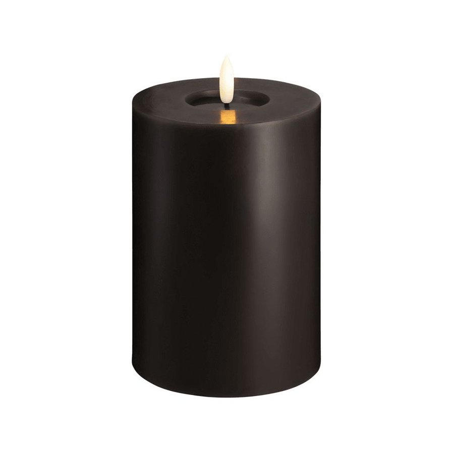 Moods & More Stumpenkerze mit Schmelzeffekt LED 9,9xH15 cm, Charcoal