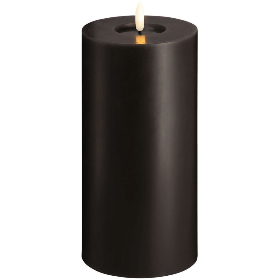 Moods & More Stumpenkerze mit Schmelzeffekt LED 9,9xH20 cm, Charcoal