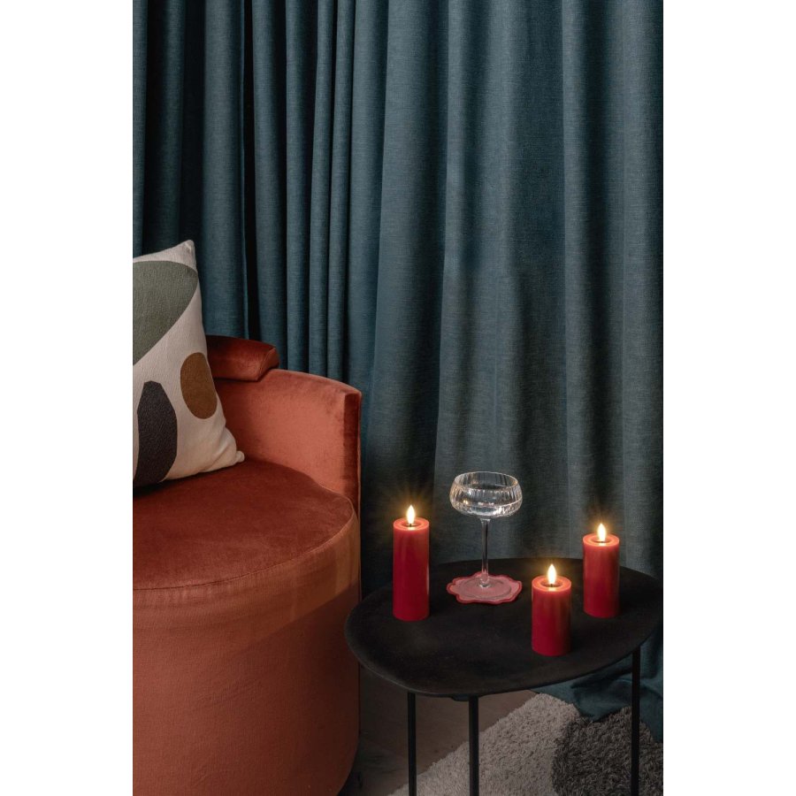Moods & More Stumpenkerze mit Schmelzeffekt LED 4,9xH7,5 cm, Cranberry Red