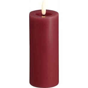 Moods & More Bloklys m. Smelteeffekt LED 4,9xH12,5 cm, Cranberry Red