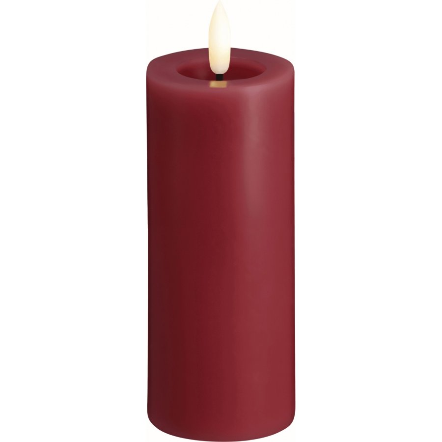 Moods & More Stumpenkerze mit Schmelzeffekt LED 4,9xH12,5 cm, Cranberry Red