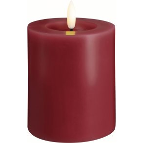 Moods & More Bloklys m. Smelteeffekt LED 7,4xH10 cm, Cranberry Red