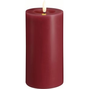 Moods & More Bloklys m. Smelteeffekt LED 7,4xH15 cm, Cranberry Red