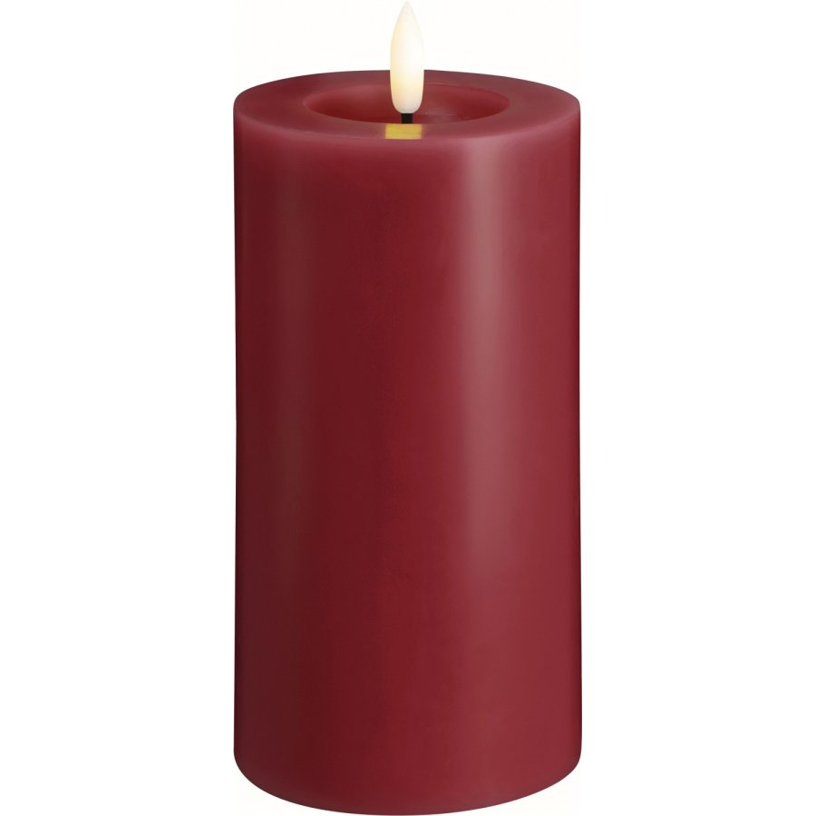 Moods & More Stumpenkerze mit Schmelzeffekt LED 7,4xH15 cm, Cranberry Red