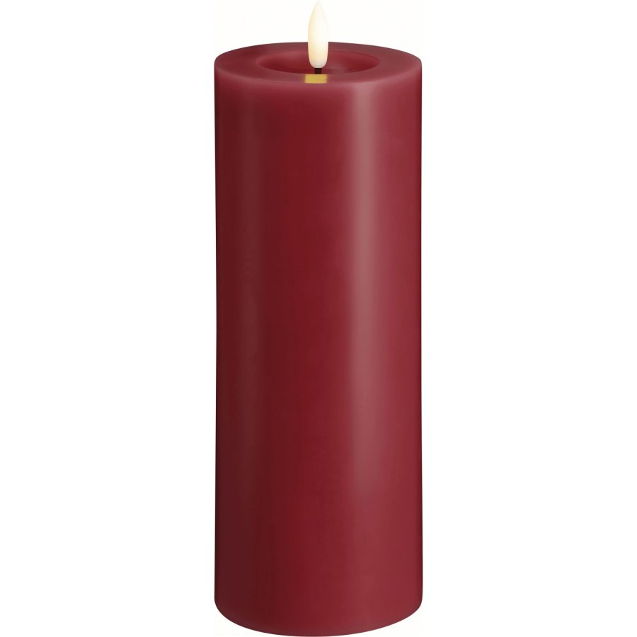 Moods & More Stumpenkerze mit Schmelzeffekt LED 7,4xH20 cm, Cranberry Red