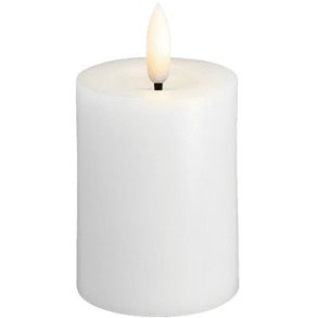 Moods & More Bloklys m. Smelteeffekt LED 4,9xH7,5 cm, Classic White