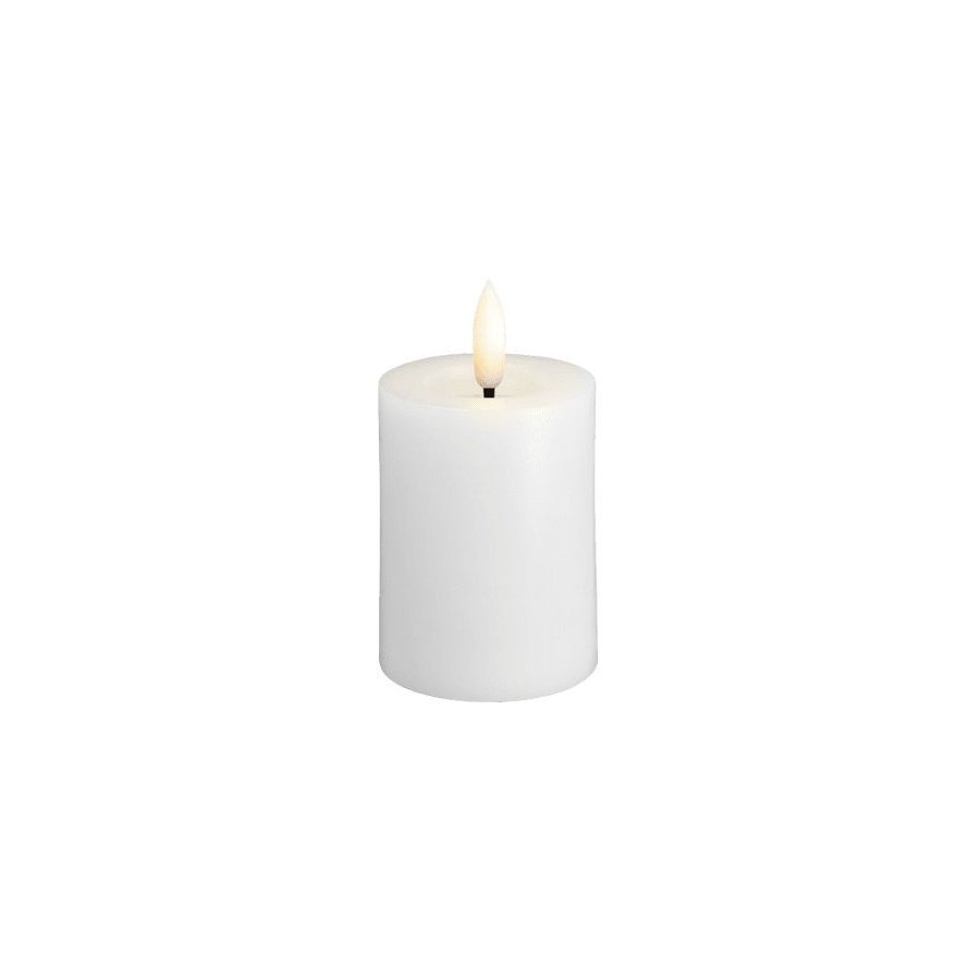 Moods & More Stumpenkerze mit Schmelzeffekt LED 4,9xH7,5 cm, Classic White