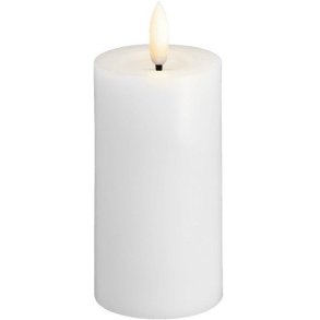 Moods & More Bloklys m. Smelteeffekt LED 4,9xH10 cm, Classic White