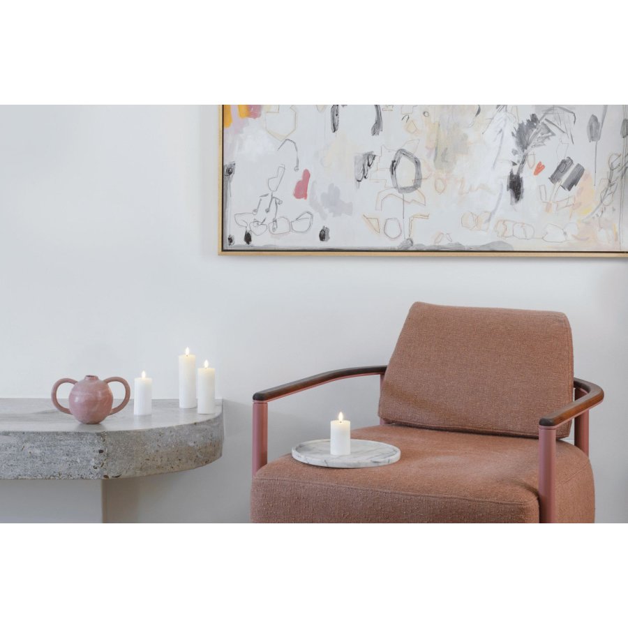 Moods & More Stumpenkerze mit Schmelzeffekt LED 4,9xH12,5 cm, Classic White