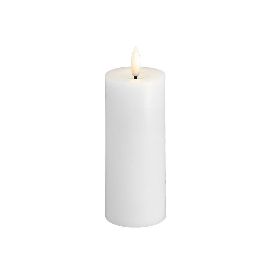 Moods & More Stumpenkerze mit Schmelzeffekt LED 4,9xH12,5 cm, Classic White