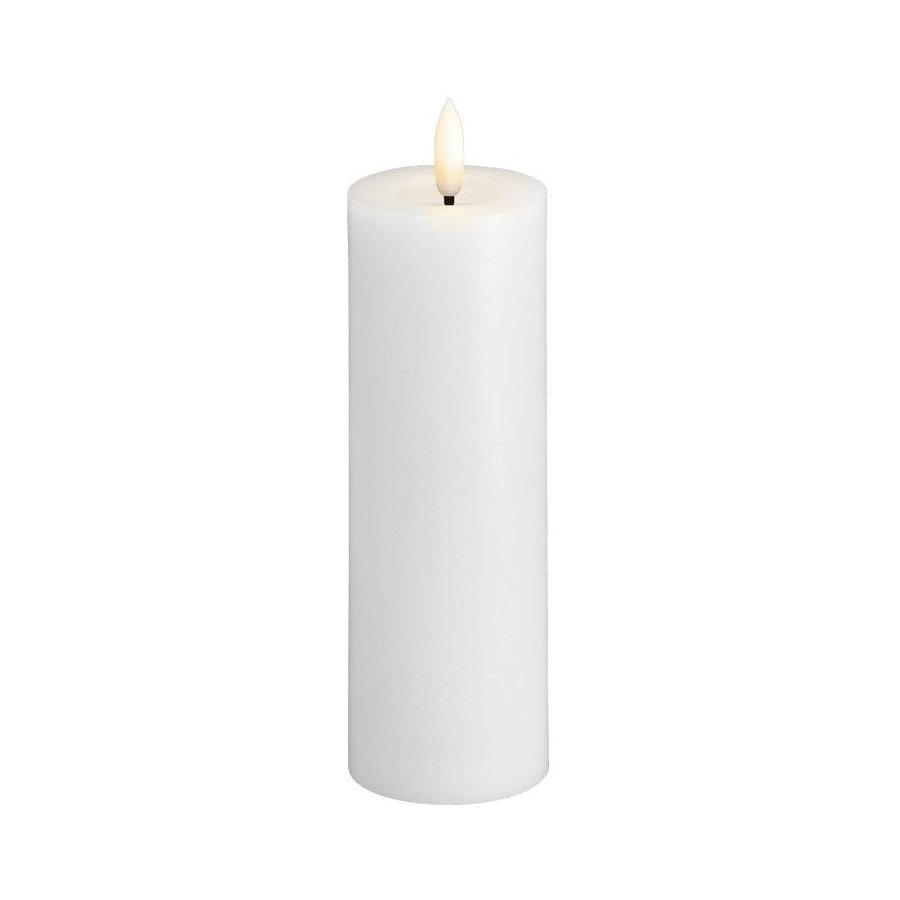Moods & More Stumpenkerze mit Schmelzeffekt LED 4,9xH15 cm, Classic White