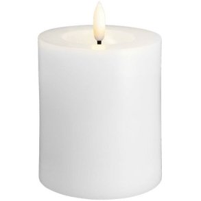 Moods & More Bloklys m. Smelteeffekt LED 7,4xH10 cm, Classic White