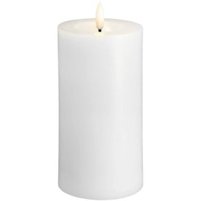 Moods & More Bloklys m. Smelteeffekt LED 7,4xH15 cm, Classic White