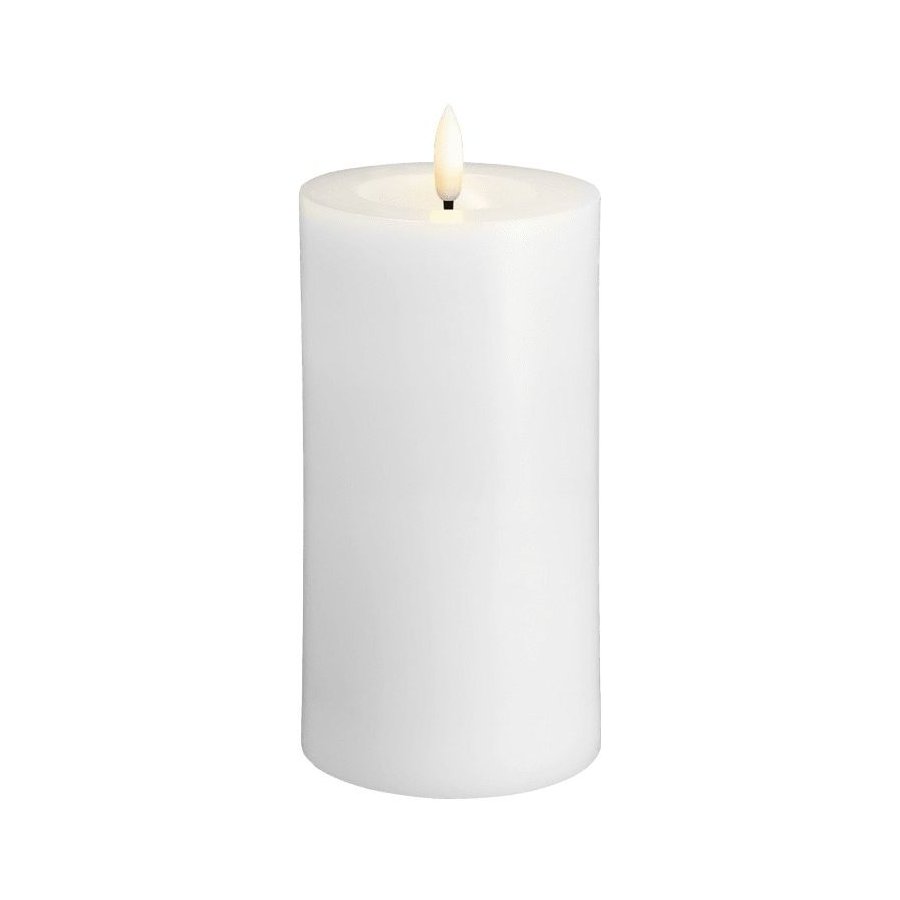Moods & More Stumpenkerze mit Schmelzeffekt LED 7,4xH15 cm, Classic White