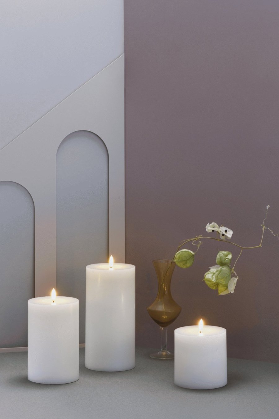 Moods & More Stumpenkerze mit Schmelzeffekt LED 9,9xH10 cm, Classic White