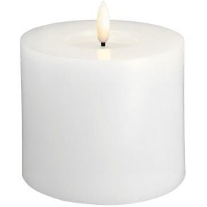 Moods & More Bloklys m. Smelteeffekt LED 9,9xH10 cm, Classic White