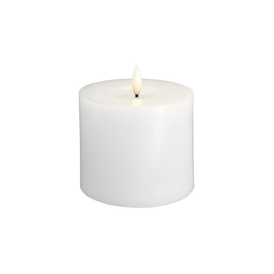Moods & More Stumpenkerze mit Schmelzeffekt LED 9,9xH10 cm, Classic White