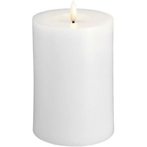 Moods & More Bloklys m. Smelteeffekt LED 9,9xH15 cm, Classic White