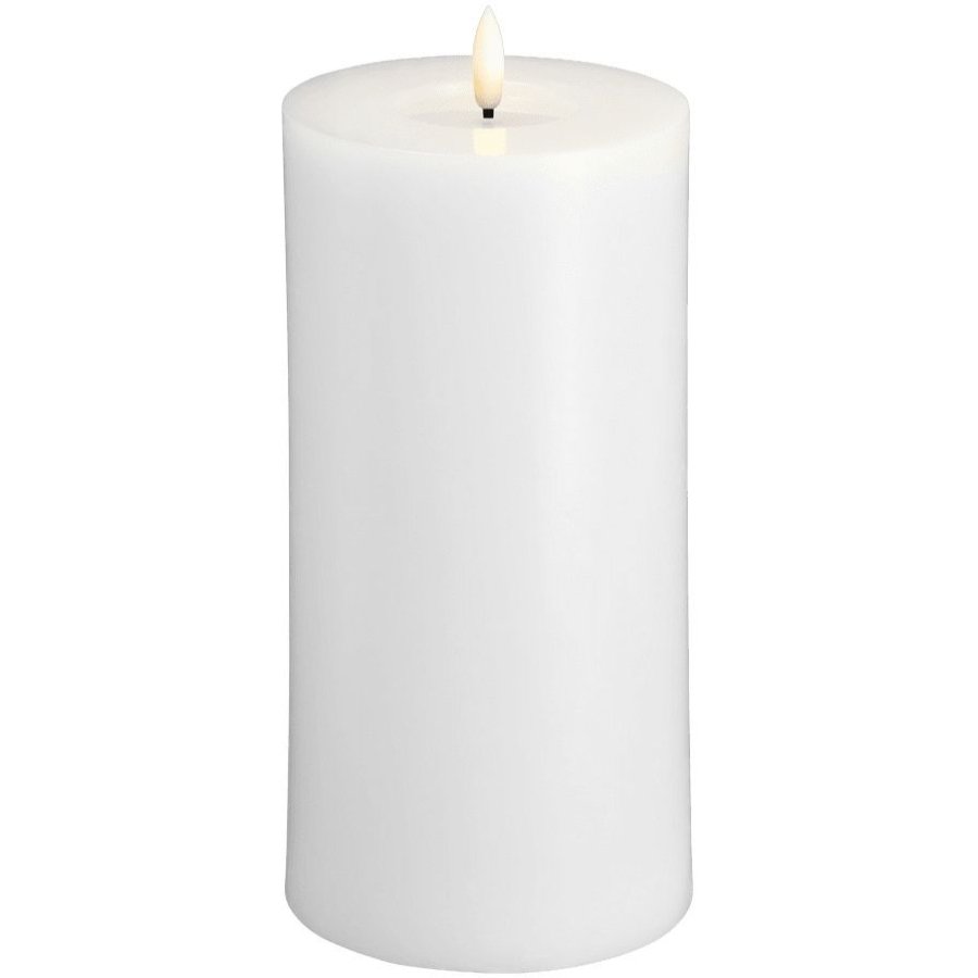 Moods & More Stumpenkerze mit Schmelzeffekt LED 9,9xH20 cm, Classic White
