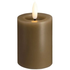 Moods & More Bloklys m. Smelteeffekt LED 4,9xH7,5 cm, Dark Sand