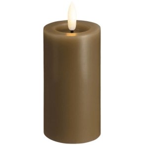 Moods & More Bloklys m. Smelteeffekt LED 4,9xH10 cm, Dark Sand