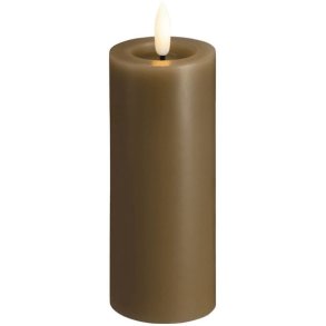 Moods & More Bloklys m. Smelteeffekt LED 4,9xH12,5 cm, Dark Sand