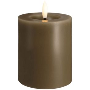 Moods & More Bloklys m. Smelteeffekt LED 7,4xH10 cm, Dark Sand