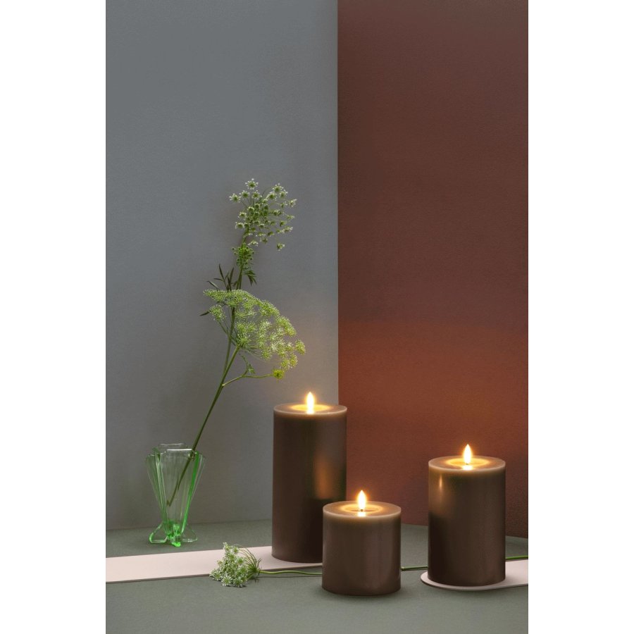 Moods & More Stumpenkerze mit Schmelzeffekt LED 9,9xH10 cm, Dark Sand