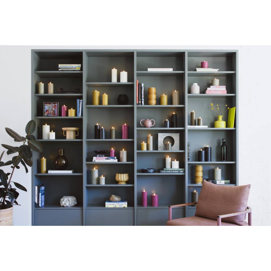 Moods & More Stumpenkerze mit Schmelzeffekt LED 9,9xH10 cm, Dark Sand