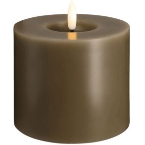 Moods & More Bloklys m. Smelteeffekt LED 9,9xH10 cm, Dark Sand