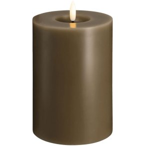 Moods & More Bloklys m. Smelteeffekt LED 9,9xH15 cm, Dark Sand