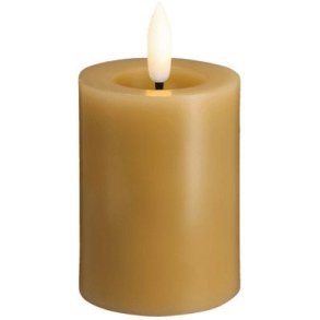 Moods & More Bloklys m. Smelteeffekt LED 4,9xH7,5 cm, Honey Mustard