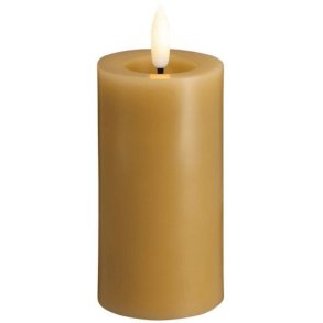 Moods & More Bloklys m. Smelteeffekt LED 4,9xH10 cm, Honey Mustard