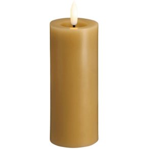 Moods & More Bloklys m. Smelteeffekt LED 4,9xH12,5 cm, Honey Mustard