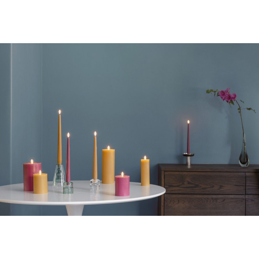 Moods & More Stumpenkerze mit Schmelzeffekt LED 7,4xH10 cm, Honey Mustard