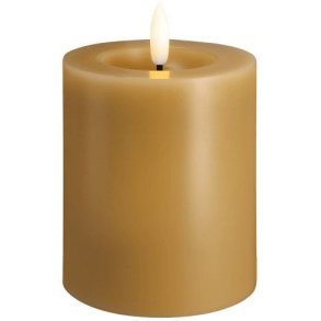 Moods & More Bloklys m. Smelteeffekt LED 7,4xH10 cm, Honey Mustard