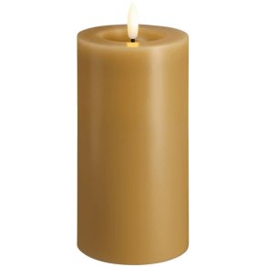 Moods & More Bloklys m. Smelteeffekt LED 7,4xH15 cm, Honey Mustard