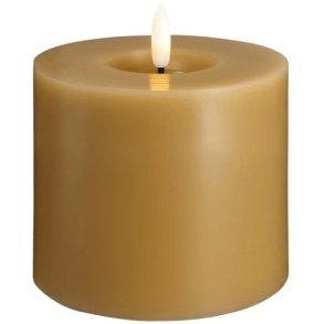 Moods & More Bloklys m. Smelteeffekt LED 9,9xH10 cm, Honey Mustard