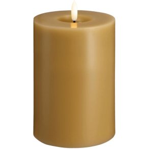 Moods & More Bloklys m. Smelteeffekt LED 9,9xH15 cm, Honey Mustard