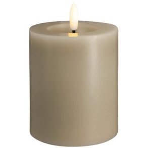 Moods & More Bloklys m. Smelteeffekt LED 7,4xH10 cm, Kit Grey