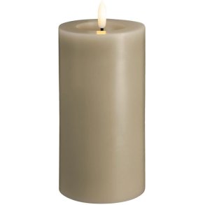 Moods & More Bloklys m. Smelteeffekt LED 7,4xH15 cm, Kit Grey